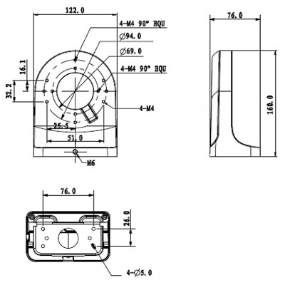 Кронштейн настенный DH-PFB204W Dahua