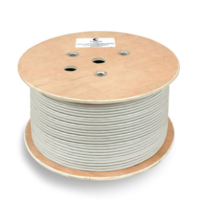 Cabeus UTP-4P-Cat.6a-SOLID-PVC-GY-100 Кабель витая пара UTP (U/UTP), категория 6A, 4 пары (23 AWG), одножильный, PVC нг(А)-LS, серый (100 м)